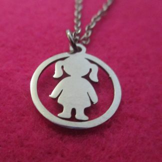 Girl in circle Necklace