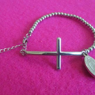 Cross with praying woman bracelet