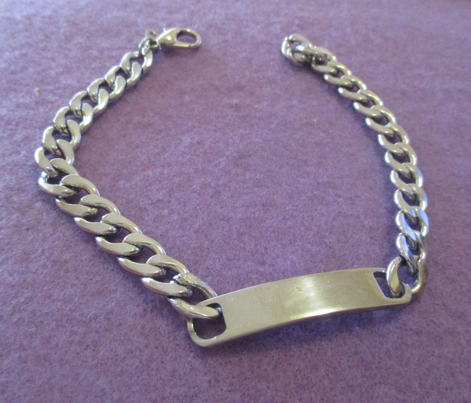 Mens Nameplate Bracelet 8mm Beautiful Steel Jewelry